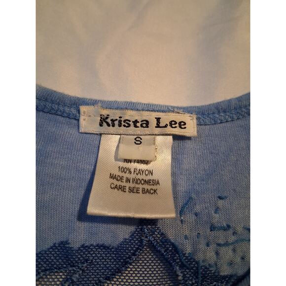 Y2K Krista Lee Embroidered Womens Size S Beaded Keyhole Laser Cutt Beaded Tank - Picture 8 of 12